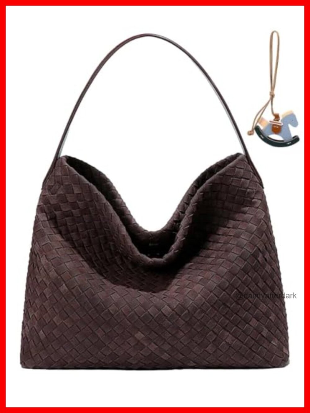 Woven Suede Hobo Shoulder Bag Crossbody Tote for Work Travel